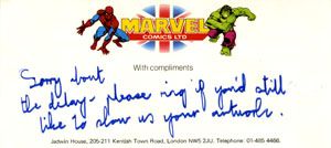 Marvel UK Compliment Slip