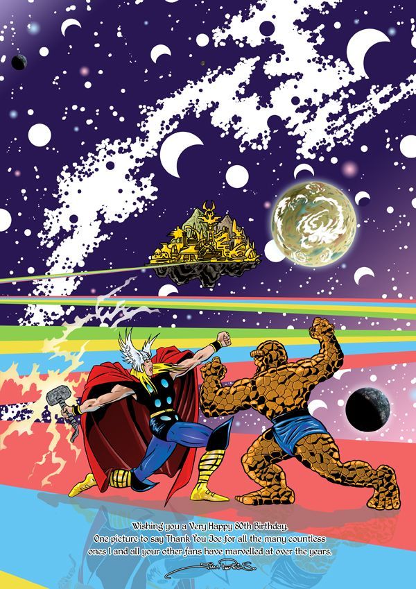 Joe Sinnott Tribute Illo - Thor vs Thing