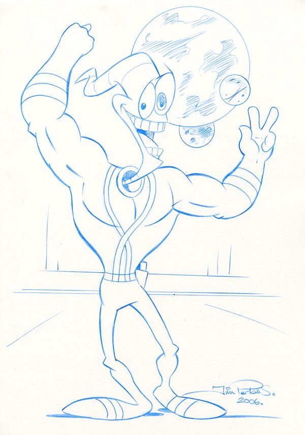 EarthWorm Jim Pencil Sketch 001